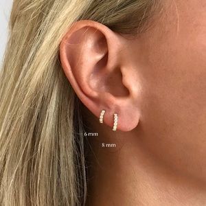 6mm Sterling Silver Huggie Hoop Earrings